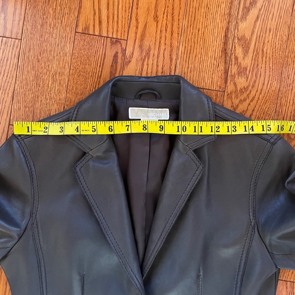 Michael Kors Brown Leather Blazer Jacket - Picture 9 of 11